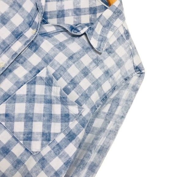 AEROPOSTALE 100% Cotton Checkered Denim Button Down Shirt Size Medium - Picture 4 of 11